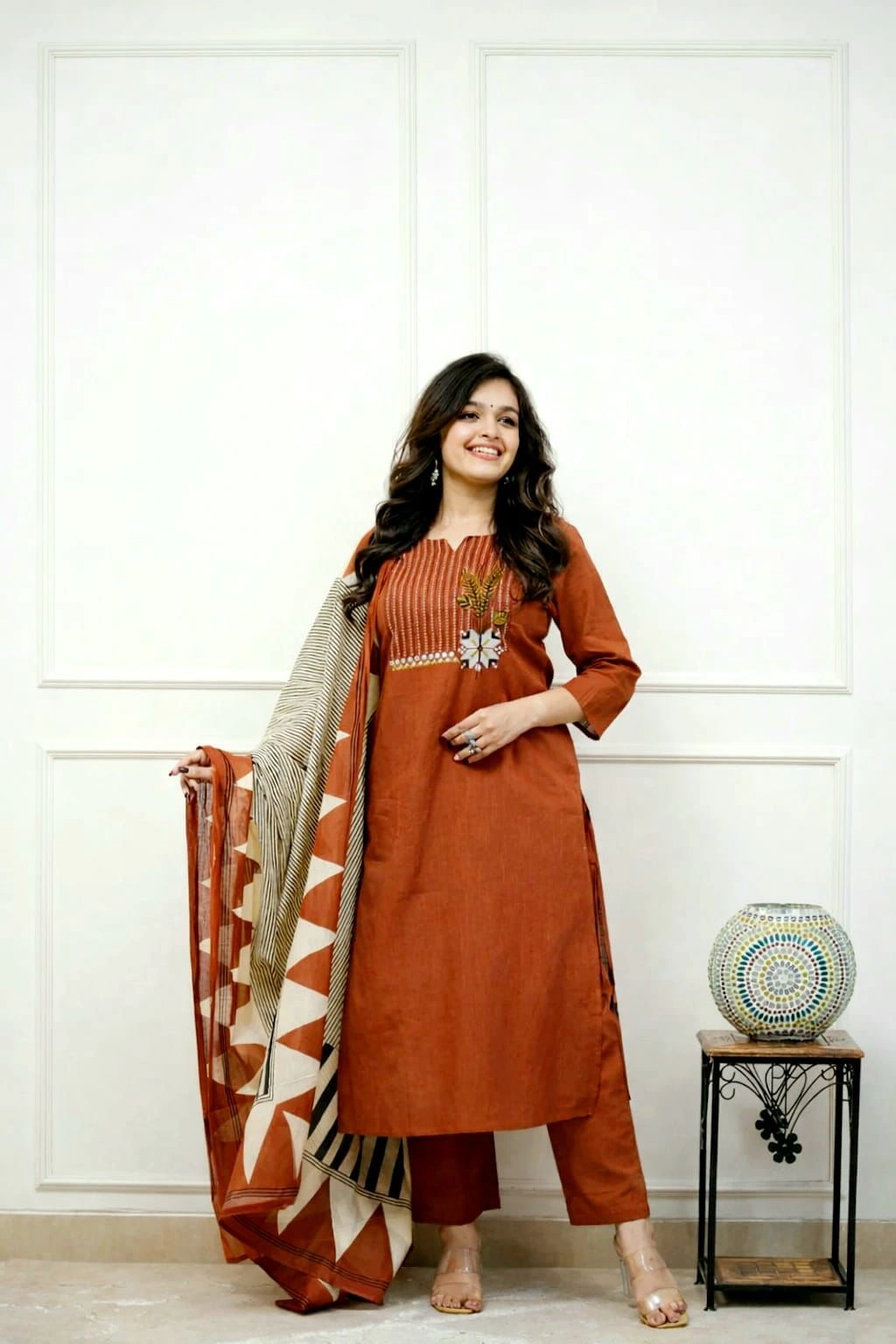 Embroidery kurta pant Set