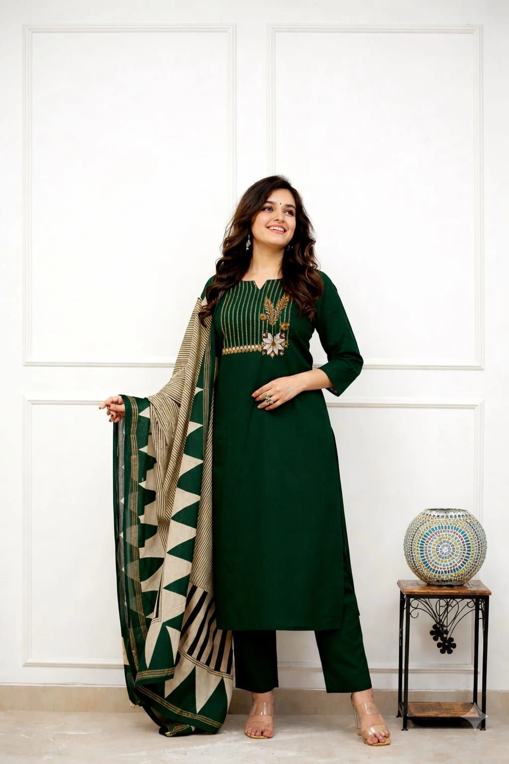 Embroidery kurta pant Set - Image 3